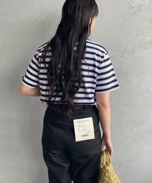 DANTON（ダントン）の「[DANTON/ダントン] ワンポイントロゴ ボーダーポケットTシャツ（Tシャツ/カットソー・レディース・ベージュ/ネイビー/ブラック/レッド・XS/M/S）」の15枚目の写真