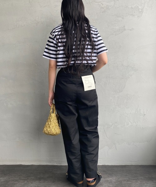 DANTON（ダントン）の「[DANTON/ダントン] ワンポイントロゴ ボーダーポケットTシャツ（Tシャツ/カットソー・レディース・ベージュ/ネイビー/ブラック/レッド・XS/M/S）」の13枚目の写真