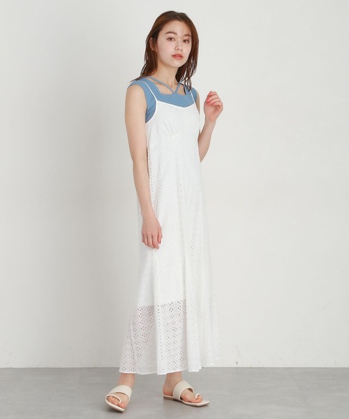 mysty woman（ミスティウーマン）の「ストリング前後2WAYリブニットタンク 197417（ニット/セーター・レディース・オフホワイト/オレンジ系その他/グレイッシュブルー/モカ/ブラック/イエロー/グリーン/ライトグリーン/グリーン系その他/ピンク・FREE）」の13枚目の写真