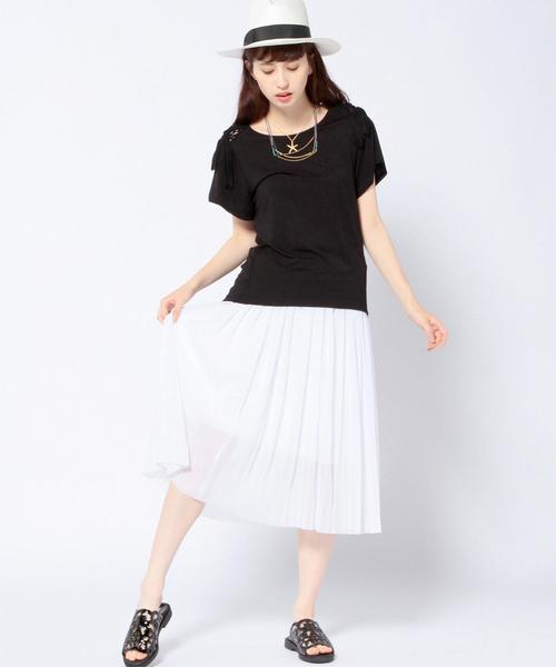 Another Edition(アナザーエディション)の「チュールスカートストライプ/ AEFC TULLE SK STRP◆(スカート・レディース・ホワイト/ネイビー・フリー)」の6枚目の写真