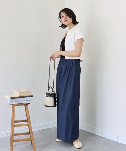 libelle more（リベル モア）の「《洗える》薄手デニム　ラッピングワイドパンツ（デニムパンツ・レディース・ブルー/サックスブルー/インディゴブルー・M/L）」の6枚目の写真