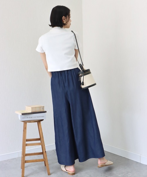 libelle more（リベル モア）の「《洗える》薄手デニム　ラッピングワイドパンツ（デニムパンツ・レディース・ブルー/サックスブルー/インディゴブルー・M/L）」の7枚目の写真