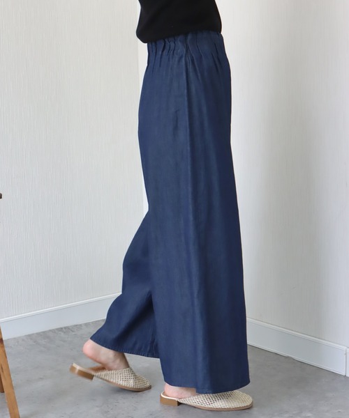 libelle more（リベル モア）の「《洗える》薄手デニム　ラッピングワイドパンツ（デニムパンツ・レディース・ブルー/サックスブルー/インディゴブルー・M/L）」の11枚目の写真