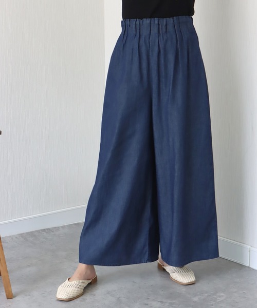 libelle more（リベル モア）の「《洗える》薄手デニム　ラッピングワイドパンツ（デニムパンツ・レディース・ブルー/サックスブルー/インディゴブルー・M/L）」の13枚目の写真