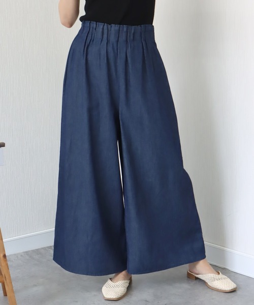 libelle more（リベル モア）の「《洗える》薄手デニム　ラッピングワイドパンツ（デニムパンツ・レディース・ブルー/サックスブルー/インディゴブルー・M/L）」の8枚目の写真