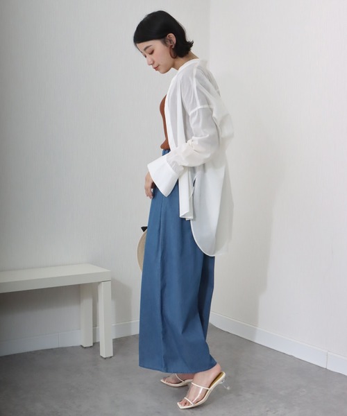 libelle more（リベル モア）の「《洗える》薄手デニム　ラッピングワイドパンツ（デニムパンツ・レディース・ブルー/サックスブルー/インディゴブルー・M/L）」の16枚目の写真