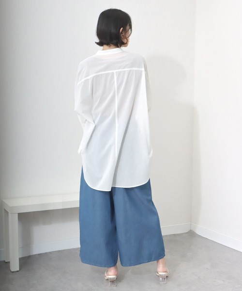 libelle more（リベル モア）の「《洗える》薄手デニム　ラッピングワイドパンツ（デニムパンツ・レディース・ブルー/サックスブルー/インディゴブルー・M/L）」の17枚目の写真