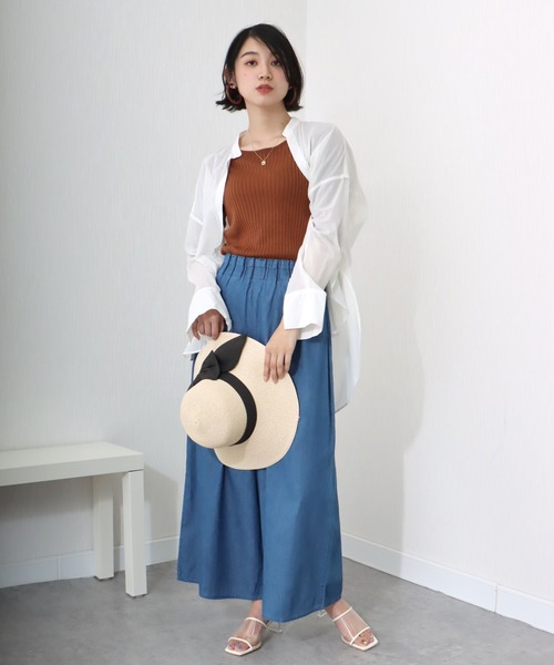 libelle more（リベル モア）の「《洗える》薄手デニム　ラッピングワイドパンツ（デニムパンツ・レディース・ブルー/サックスブルー/インディゴブルー・M/L）」の15枚目の写真