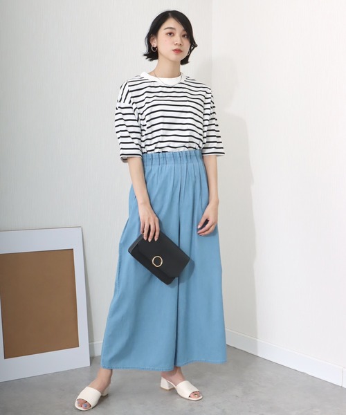 libelle more（リベル モア）の「《洗える》薄手デニム　ラッピングワイドパンツ（デニムパンツ・レディース・ブルー/サックスブルー/インディゴブルー・M/L）」の22枚目の写真
