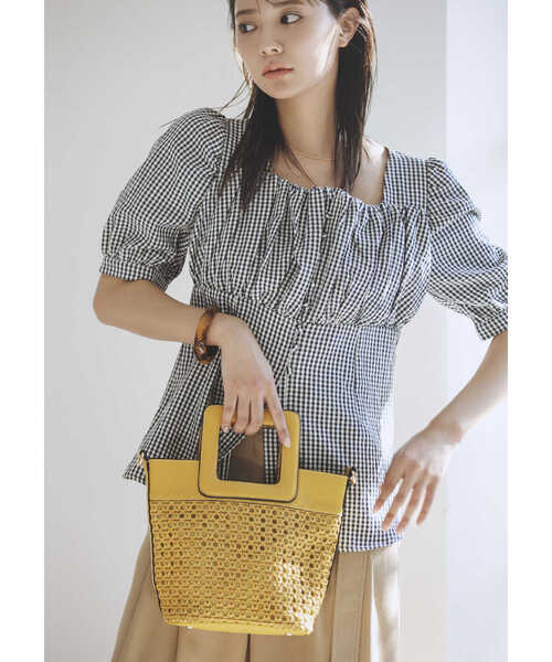 N.（N. Natural Beauty Basic）（エヌエヌナチュラルビューティーベーシック）の「スクエアハンドルメッシュトートバッグ（トートバッグ・レディース・ホワイト/イエロー・ﾌﾘ-）」の22枚目の写真