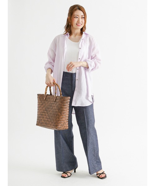 Te chichi(テチチ)の「フレンチリネンシャツ(シャツ/ブラウス・レディース・グリーン/ブルー/オフホワイト/ピンク・フリ-)」の5枚目の写真