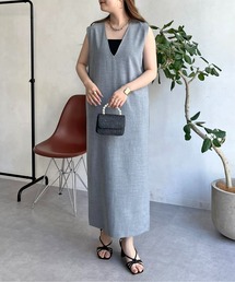 メランジVネックワンピース