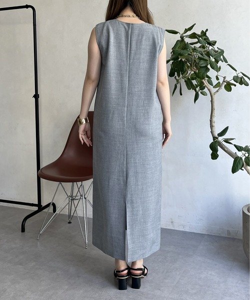 prose verse（プロズヴェール）の「メランジVネックワンピース（ジャンパースカート・レディース・ブラック/グレー・MEDIUM）」の20枚目の写真