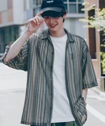 RAGEBLUE | メッシュニット/ストライプ柄シャツ(シャツ/ブラウス)