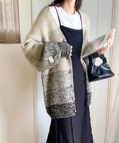 JORDAN グラデーションカーディガン JUNRED(ジュンレッド) / グラデーションニットカーディガン