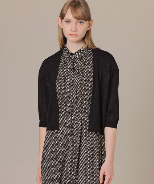 MACKINTOSH LONDON（マッキントッシュ ロンドン）の「エアリーホールガーメントボレロ（カーディガン/ボレロ・レディース・ブラック/ライトブルー/オフホワイト・38）」の3枚目の写真