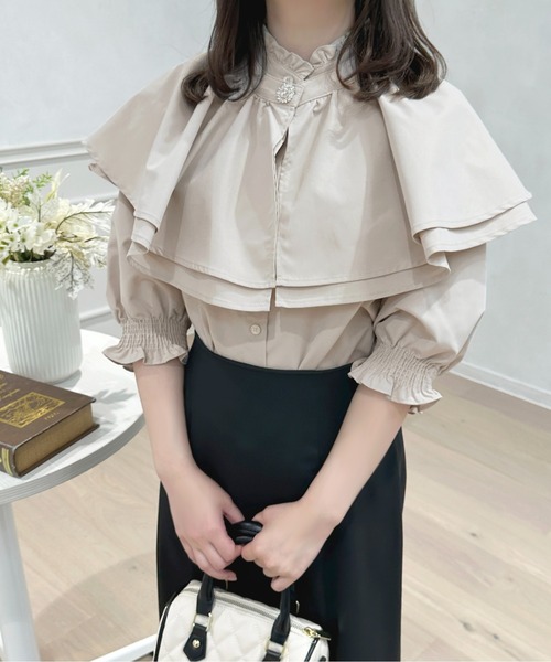 apres jour(アプレジュール)の「ラッフル+パフスリーブブラウス【ZOZOTOWN限定アイテム】(シャツ/ブラウス・レディース・ピンク系その他/グレー/ホワイト系その他/オフホワイト・フリー/X-LARGE)」の14枚目の写真