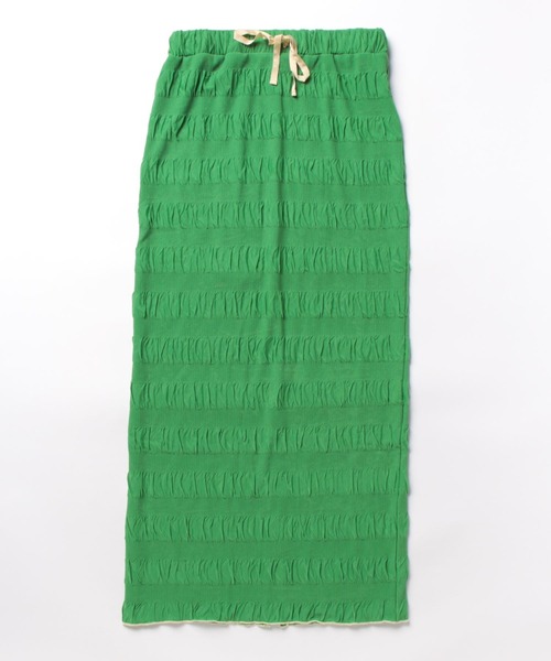 mi via loca(ミヴィアロカ)の「シャーリングボーダー Iライン タイトスカート(スカート・レディース・ブラック/ピンク/グリーン/ブラウン/イエロー・FREE)」の18枚目の写真