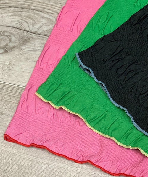 mi via loca(ミヴィアロカ)の「シャーリングボーダー Iライン タイトスカート(スカート・レディース・ブラック/ピンク/グリーン/ブラウン/イエロー・FREE)」の6枚目の写真