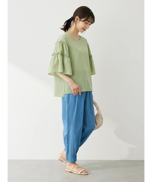 Green Parks(グリーンパークス)の「ティアード袖ブラウス(シャツ/ブラウス・レディース・オフホワイト/ネイビー/ライトグリーン・FREE)」の15枚目の写真