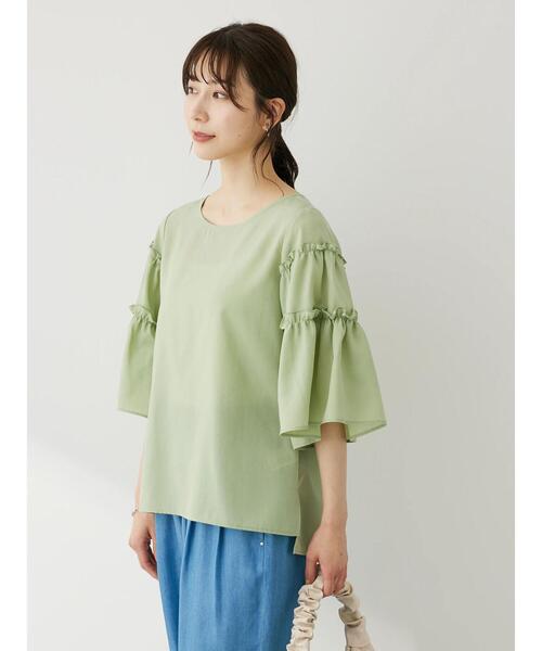 Green Parks(グリーンパークス)の「ティアード袖ブラウス(シャツ/ブラウス・レディース・オフホワイト/ネイビー/ライトグリーン・FREE)」の20枚目の写真