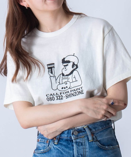 THE SHINZONE(ザ シンゾーン)の「【別注】THE SHINZONE PAINT TEE 23MMSCU14(Tシャツ/カットソー・レディース・グリーン/ブラック・FREE)」の2枚目の写真