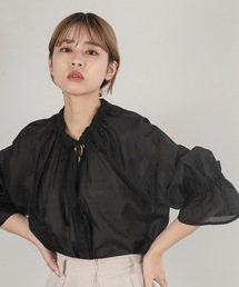 lawgy | gather neck ribbon shirt(シャツ/ブラウス)