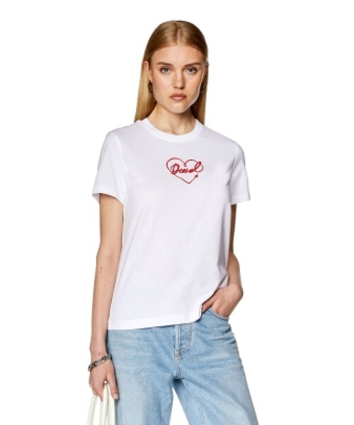 DIESEL（ディーゼル）の「レディース トップス カットソー 半袖 Tシャツ（Tシャツ/カットソー・レディース・ブラック/ホワイト・LARGE/SMALL/MEDIUM/X-LARGE）」の5枚目の写真
