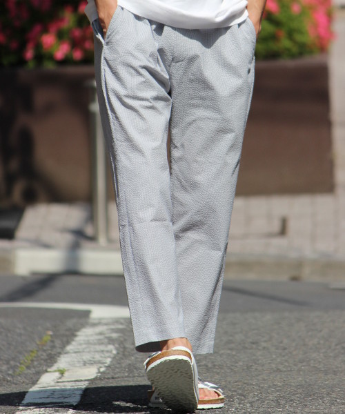 417 EDIFICE（フォーワンセブンエディフィス）の「◇COOL MAX サッカーイージーアンクルパンツ（その他パンツ・メンズ・ホワイト/グレー/サックスブルー/ネイビー・MEDIUM/LARGE/SMALL）」の4枚目の写真