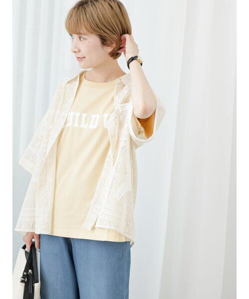 Samansa Mos2 blue（サマンサモスモスブルー）の「レースシャツ（シャツ/ブラウス・レディース・キナリ/オフホワイト/ブラック・F）」の9枚目の写真