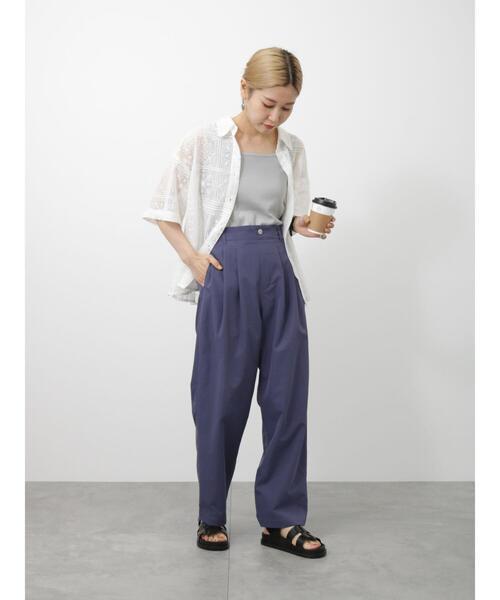 Samansa Mos2 blue（サマンサモスモスブルー）の「レースシャツ（シャツ/ブラウス・レディース・キナリ/オフホワイト/ブラック・F）」の15枚目の写真