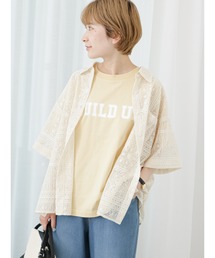 Samansa Mos2 blue | レースシャツ(シャツ/ブラウス)