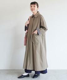 l'atelier du savon | 高密度ツイルチェックステンカラーコート(ステンカラーコート)