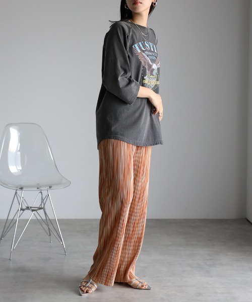 amini(アミニ)の「【2023 S/S 新作】MIXカラープリーツパンツ(スラックス・レディース・グリーン系/パープル/オレンジ・MEDIUM)」の20枚目の写真