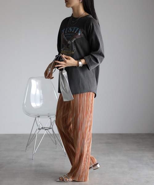 amini(アミニ)の「【2023 S/S 新作】MIXカラープリーツパンツ(スラックス・レディース・グリーン系/パープル/オレンジ・MEDIUM)」の21枚目の写真