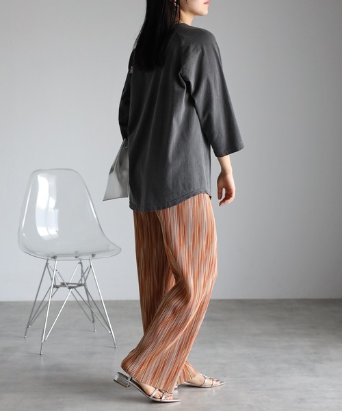 amini(アミニ)の「【2023 S/S 新作】MIXカラープリーツパンツ(スラックス・レディース・グリーン系/パープル/オレンジ・MEDIUM)」の22枚目の写真