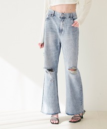 【WEB限定セール】ハイウエストダメージデニム