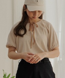 flower | ネックリボンボーダーティーズ(Tシャツ/カットソー)