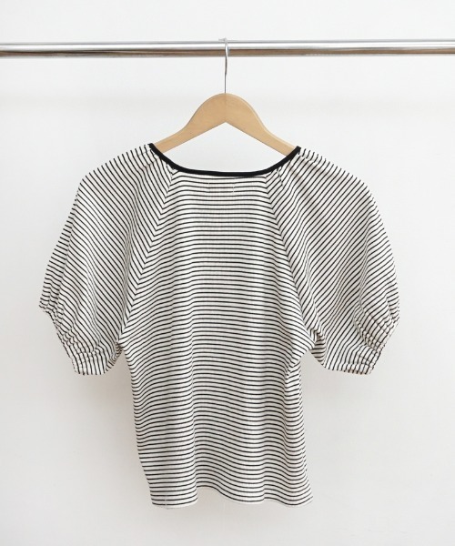 flower（フラワー）の「ネックリボンボーダーティーズ（Tシャツ/カットソー・レディース・ブラック/ベージュ・FREE）」の15枚目の写真