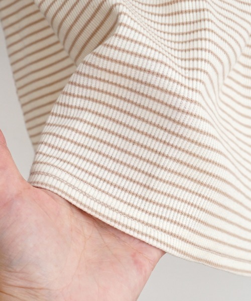 flower（フラワー）の「ネックリボンボーダーティーズ（Tシャツ/カットソー・レディース・ブラック/ベージュ・FREE）」の5枚目の写真