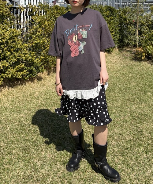 LAC-VERT(ラック・ヴェール)の「【お気に入り登録数15,000突破!】オーバーサイズベアTシャツ(Tシャツ/カットソー・レディース・ホワイト/グレー/チャコールグレー/ネイビー/ピンク/ブルー/イエロー・FREE)」の20枚目の写真