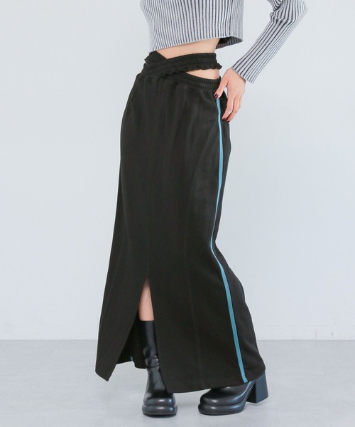 PAGEBOY（ページボーイ）の「ウラケラインナロースカート（スカート・レディース・オートミール/ブラック・FREE）」の2枚目の写真