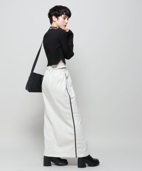 PAGEBOY（ページボーイ）の「ウラケラインナロースカート（スカート・レディース・オートミール/ブラック・FREE）」の6枚目の写真