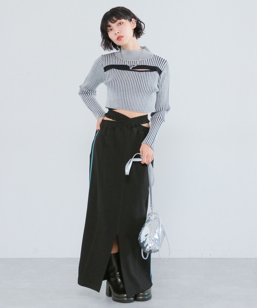 PAGEBOY（ページボーイ）の「ウラケラインナロースカート（スカート・レディース・オートミール/ブラック・FREE）」の10枚目の写真