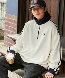 U.S. POLO ASSN.（ユーエスポロアッスン）の「U.S. POLO ASSN. / ユーエスポロアッスン 別注 ワンポイント刺繍 サイドラインリブ配色 ビッグシルエットハーフジップフリースプルオーバー（スウェット・メンズ）」