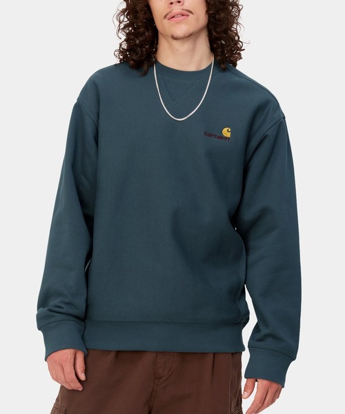 Carhartt WIP(カーハートダブリューアイピー)の「Carhartt WIP/カーハートダブリューアイピー AMERICAN SCRIPTSWEATSHIRT スウェット トレーナー ルーズフィット I025475(スウェット・メンズ・ダークグレー/ヘザーグレー/ブラック/ナチュラル/ダークオリーブ/パープル・S/M/XL/L)」の15枚目の写真