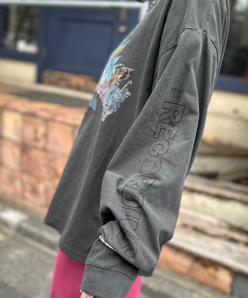 mi via loca(ミヴィアロカ)の「ヴィンテージライクプリントロンT(Tシャツ/カットソー・レディース・グレー/オフホワイト/スミクロ・FREE)」の12枚目の写真