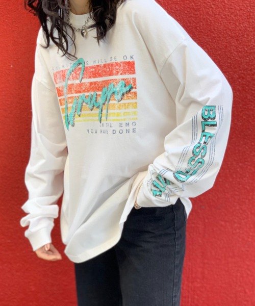 Beck and call 初期ラグラン ロンt F 新しい到着 and Beck call F ロンt 初期ラグラン トップス