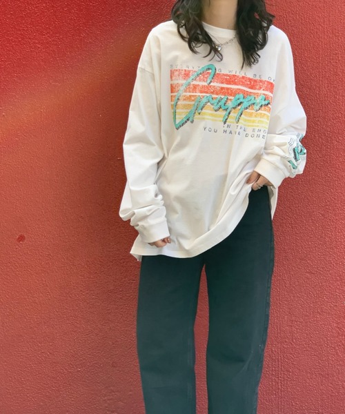 ヴィンテージライクプリントロンT（Tシャツ/カットソー）｜mi