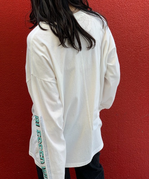 インディゴ染め ジャージー 長袖Tシャツ【RRL】ヴィンテージ風 ダブルアールエル) RRL インディゴ ジャージー グラフィック T